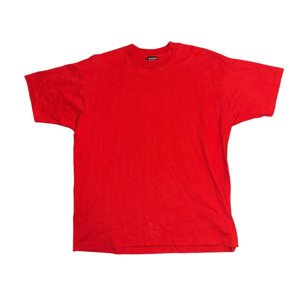 Vintage Fruit of the Loom Best T Shirt XL Red Blank Single Stitch USA 90s
